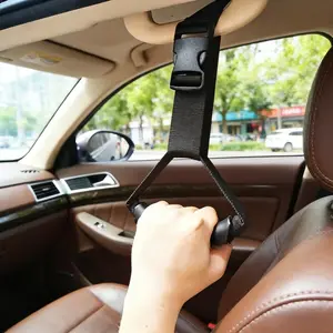 Adjustable car door handle assist support & standing aid device | Ergonomic nylon handle, support for heavy vehicle entry/exit from the door, sturdy base, easy installation, no drilling required, universal type