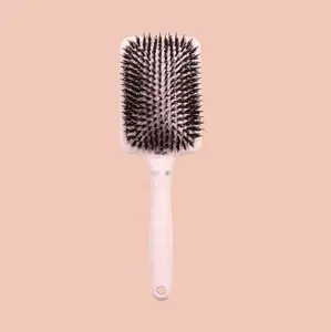 L'ANGE HAIR - Wide Cushioned Detangling Paddle Brush - Gentle Nylon Bristles for Wet/Dry Hair, Scalp Massager, Detangles Easily, Lightweight Non-Slip Handle, Suitable for All Types