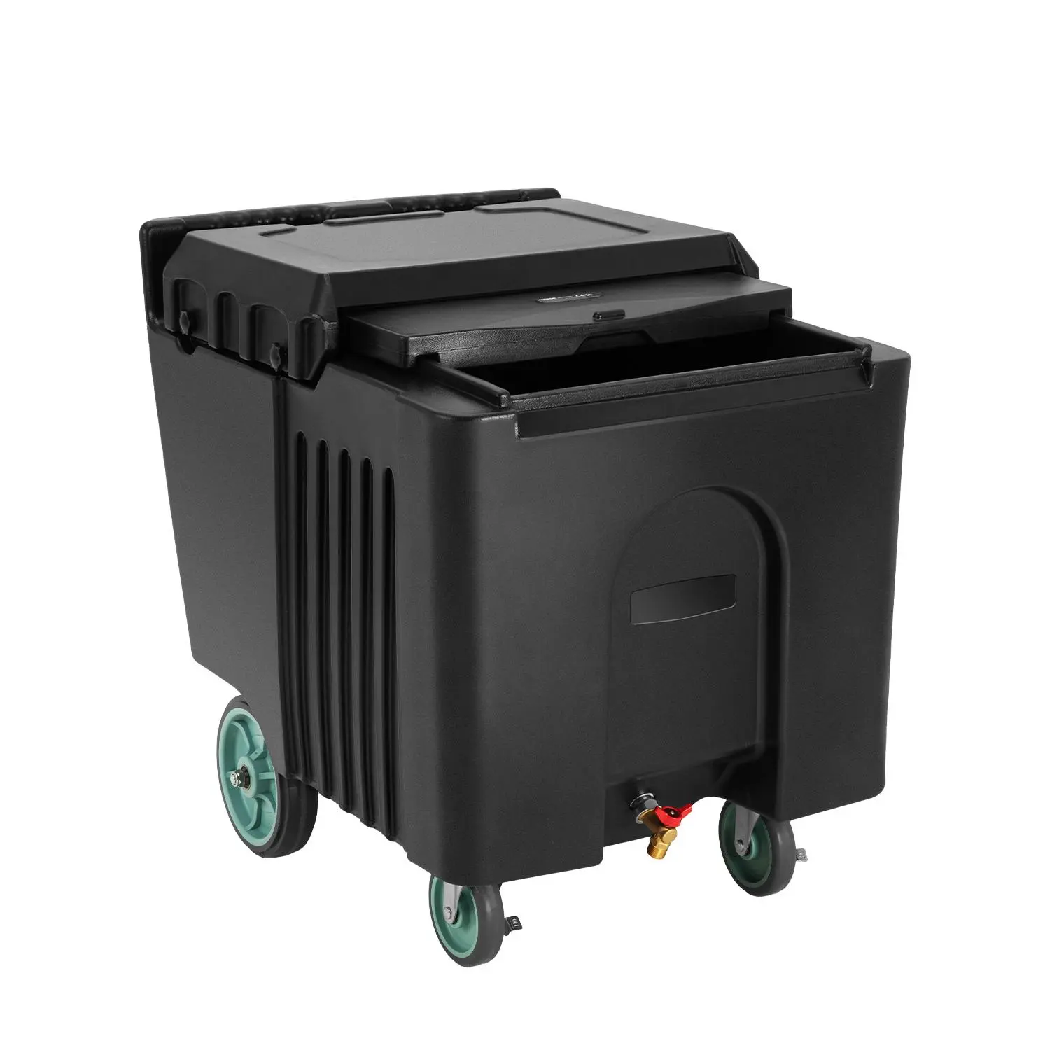 VEVOR Commercial Ice Bin, 125 lbs Portable Ice Caddy, 31.5 x 22.8 x 29 inch Insulated Ice Carrier with 4 Wheels and Sliding Lid, Large Ice Bin for Catering, Kitchens, Bistros, Restaurants, and Bars#BackToSchool