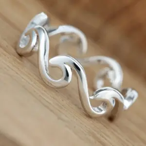 A minimalist design ring with ocean waves, NATURAL BEAUTY