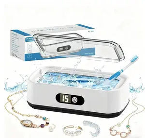 Ultrasonic Cleaner with Sterilization Professional Jewelry & Eyewear Cleaning Machine Portable for Home & Office, denture cleaning set