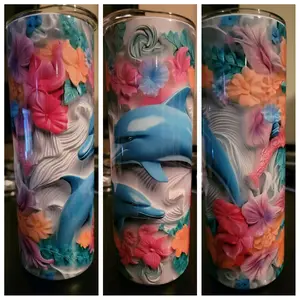 dolphin design 20oz stainless steel tumbler