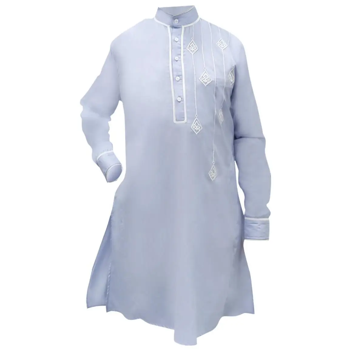 Men's Everyday wear Blue Embroidered Kurta With Pockets