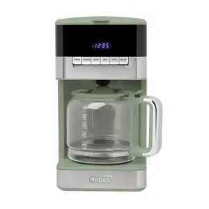 Haden Programmable Drip Coffee Maker, 12 Cup Cafe Machine & Carafe, Green/Chrome