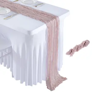 1/2 Panel Table Runner  10ft, Cheesecloth Table Runner, for Wedding Reception, Boho Rustic Wedding, Party, Bridal Shower Decor, Home Decor Valentine's Day outdoorfun