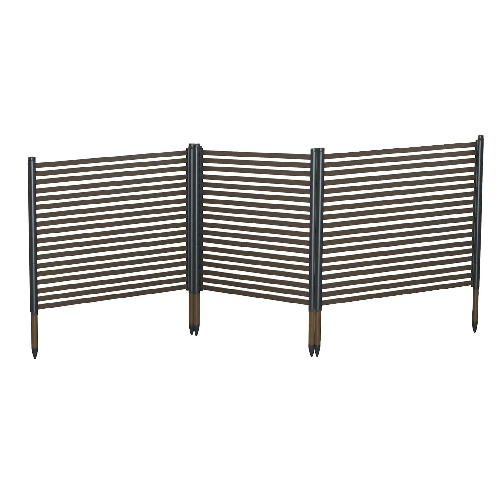 Garvee Outdoor Privacy Screen with 3 Durable Metal Interlocking Panels, Weatherproof Garden Barrier, No Excavation Easy Installation, Expandable Coverage Animal Deterrent Fence for Home Improvement Raised Beds Protection