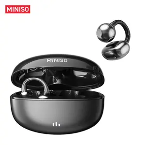 MINISO MS502 Clip-On Ear Headphones Bluetooth 6.0 Headsets, with Heart Rate Monitoring, Wireless Audio Headphones, Suitable for Office, Sports, Study and Audio Calls, IPX5 Waterproof & Sweatproof, Built-in Microphone