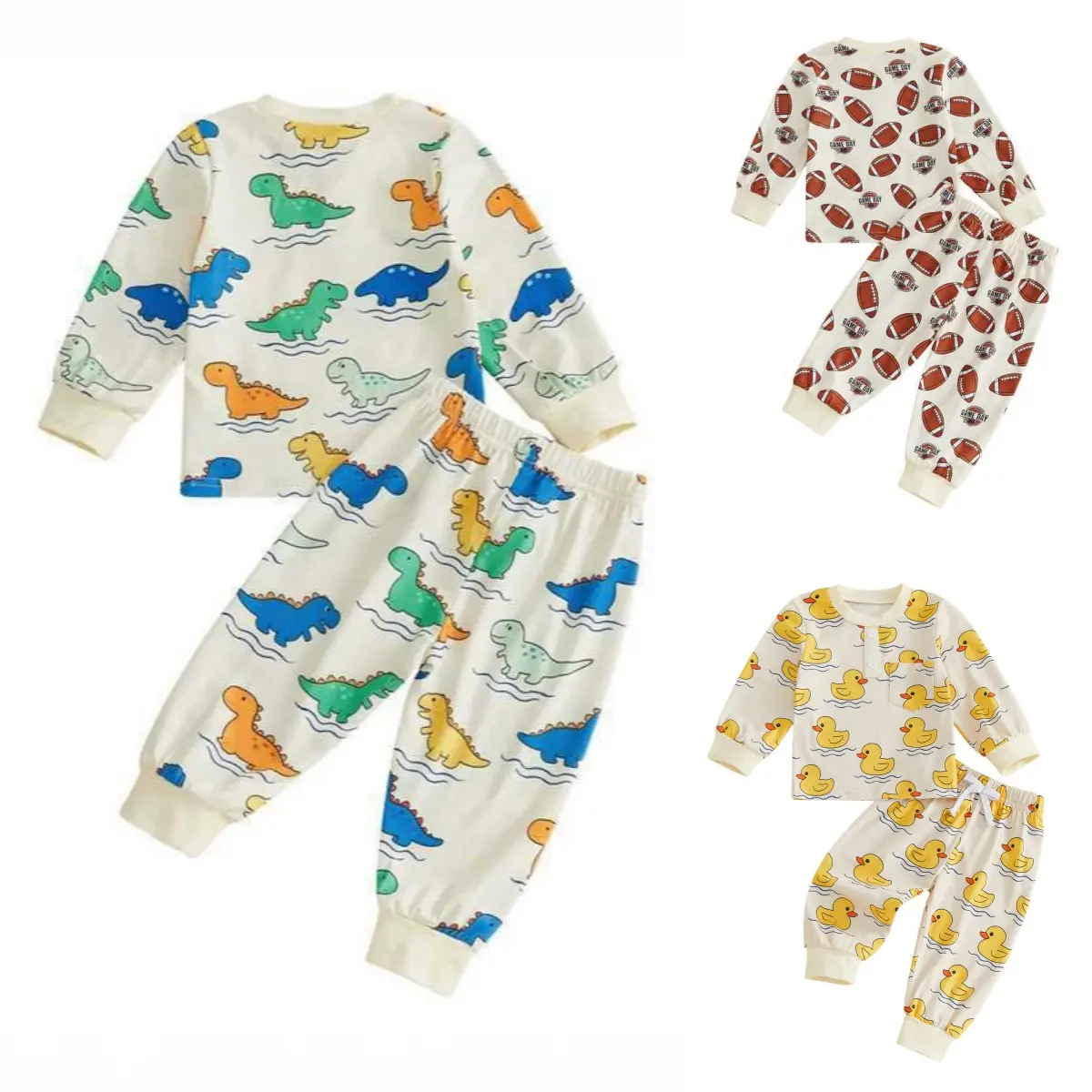 Kids Autumn Cotton Print Drawstring Pants Set Comfortable Casual Daily Home Outdoor Wear for Children