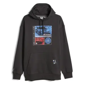 PUMA Mens Bmw M Motorsport Graphic Hoodie Athletic Outerwear Casual Hoodie Drawstring - Black