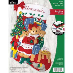 89328E Kit de fabricación de calcetines de fieltro de 18 pulgadas, osos de cuentos, perfecto para manualidades