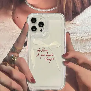 Bowknot Pattern Clear Phone Case, Anti-drop Cellphone Protective Case, Total Protective Shockproof Mobile Phone Cover for iPhone 11 12 13 14 15 16 Pro Max/Pro/Plus