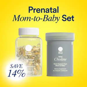 Ritual Mom-to-Baby Set with Prenatal Vitamins and Natal Choline Supplements, Supports Pregnancy, Baby's Cognitive Function, Fetal Brain Development, 30 Day Supply