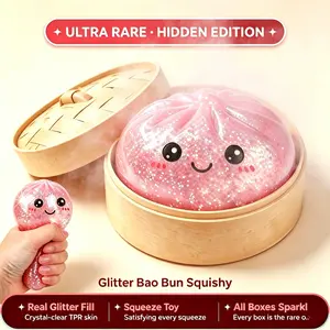 Graduation Gift Dumpling Squishy Fidget Toy Ultra Rare Gold Glitter Hidden Edition Soft Slow Rise Fidget Toy Kawaii Stress Relief Squeeze Ball ASMR Sensory Desk Toy Cute Sparkle Dumpling Toy Relaxing Hand Toy Indoor Entertainment