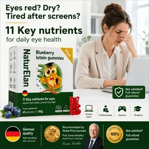 NaturElan Nobel-Grade Eye Health Gummies | Blue LightSupport, Eye Fatigue Relief & Vision Support for Screen Users|Sugar Free