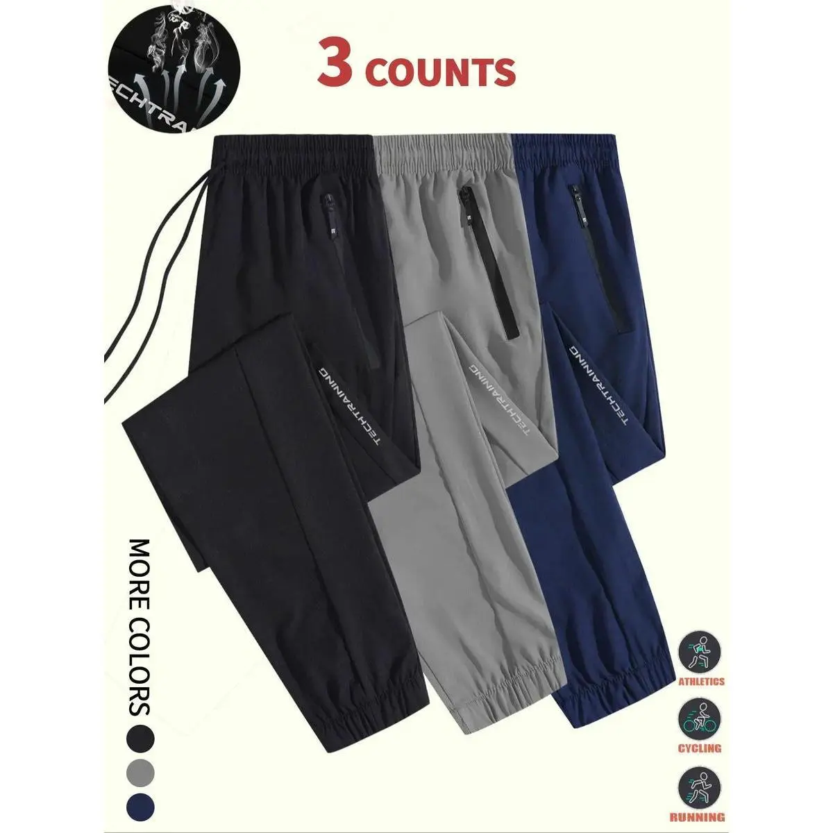 Men's Athletic Jogger Pants Lightweight Breathable Fabric, Zipper Pockets, Men's Wear, Grey Sweat Pants - Essential Sweatpants for Gym, Athleisure - Streetwear Drip Clothing for Spring Autumn Fathersday Gift