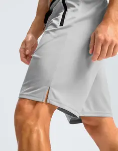 G Gradual Men's Gym Shorts wtih Zipper Pocket 9" Athletic Basketball Mesh Shorts for Men Workout Quick Dry Lightiweight