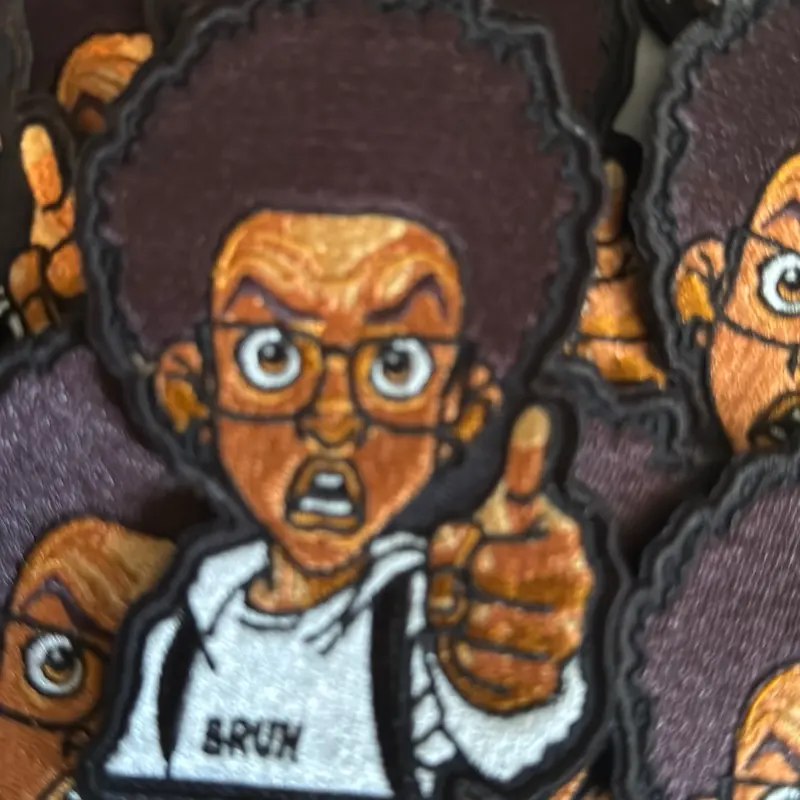 Iron on Bruh Patch - Unique Design with Thumbs Up Gesture and Bold "BRUH" Text for Stylish Outfits