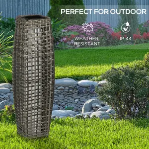Outsunny Solar Floor Lamp, Outdoor Garden Lantern Pathway Light & Decorative Driveway Lighting with Auto On/Off LED Lights