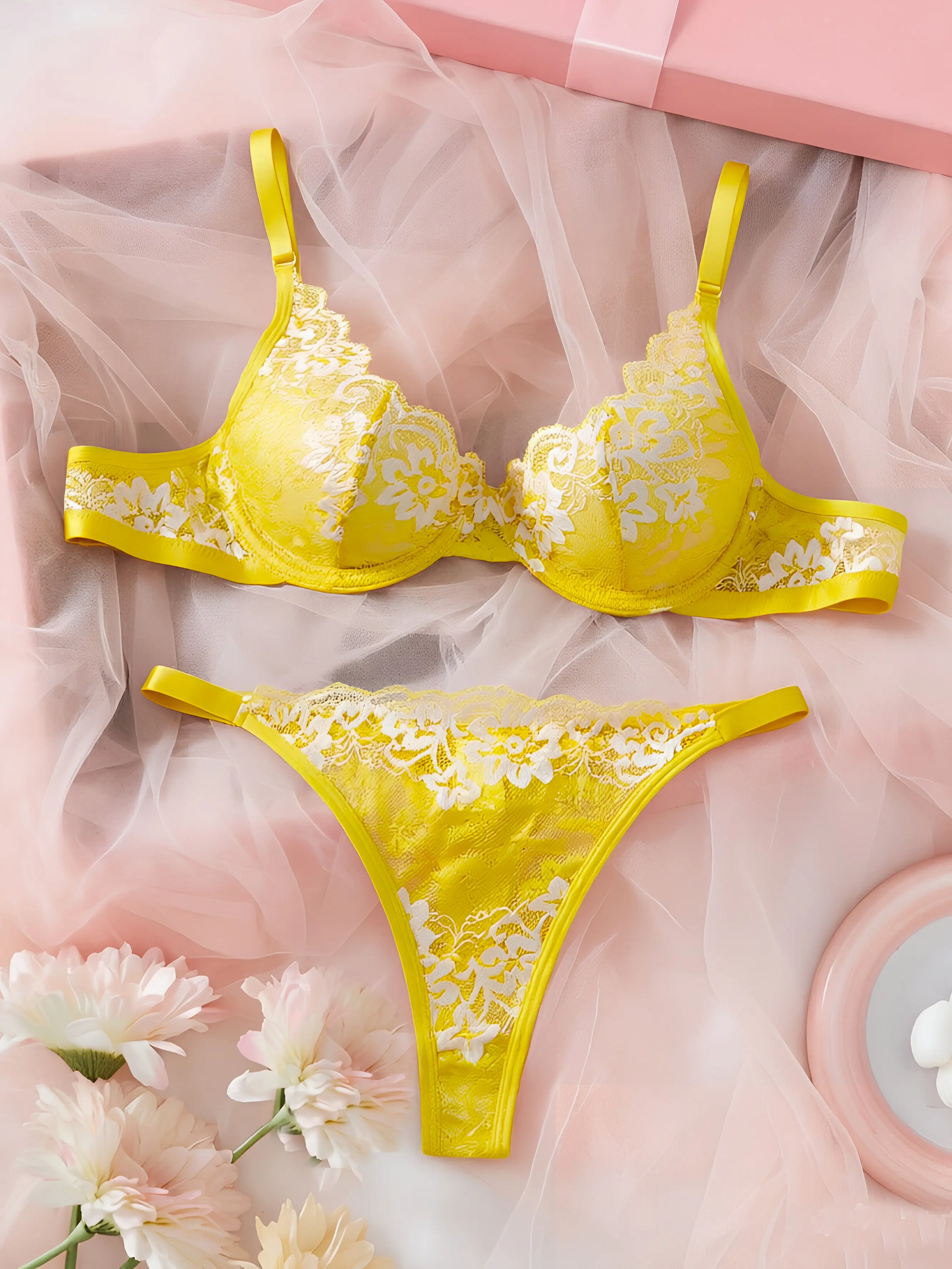 Romantic Floral Lace Lingerie | Sheer & Flirty, Perfect for Outwear