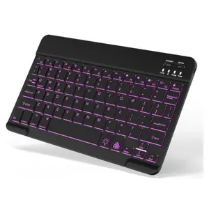 Backlit Bluetooth Keyboard – Rechargeable Wireless Keyboard for iPad Pro/Air/Mini, Samsung Tablets, iPhone, 5-12.9 Inch Devices (Black)