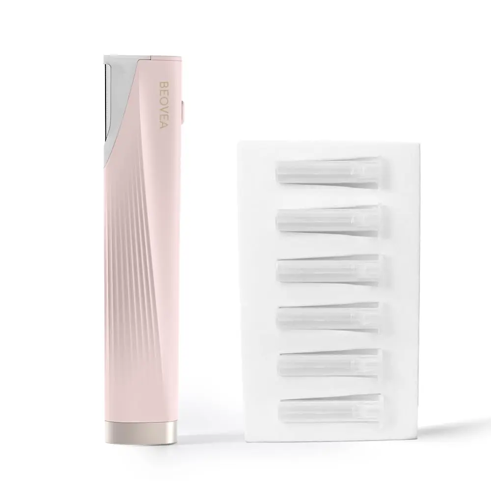 Sonic Dermaplaning Tool for Face, Rechargeable Peach Fuzz Remover with LED Light, 3-Speed Vibration for Smooth Radiant Skin, 6 Replacement Blades, Electric Facial Hair Removal Tool for Women, Exfoliating Face Shaver for Glowing Skin