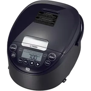 Tiger JPW-H10U Induction Heating Rice Cooker and Warmer with 14 Menu Presets and LCD Display, 5.5-Cup, Mauve Black