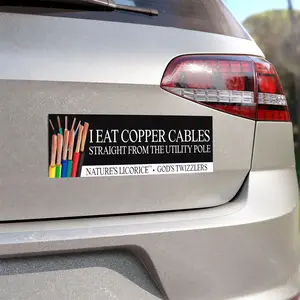 I Eat Copper Cables Bumper Magne, Funny Bumper , car magnet, gift for girlfriend, sticker pack, satire stickers, satirical sticker