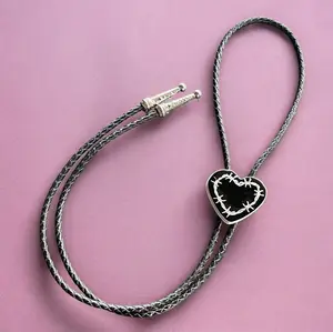 Barbed Wire Heart Bolo Tie