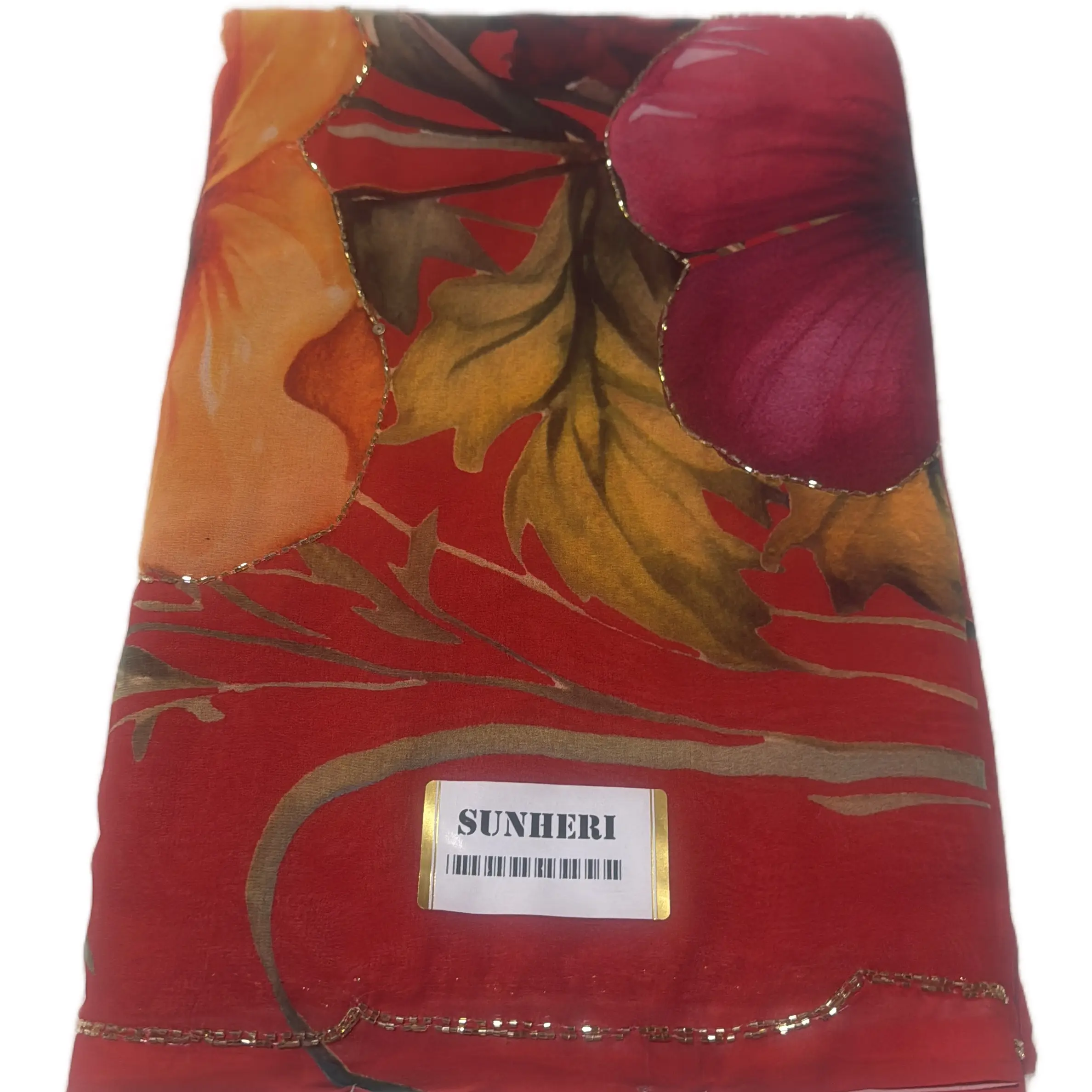 This saree is crafted from Georgette fabric, celebrated for its lightweight and breathable qualities. It ensures comfort even when worn for long periods, particularly in warm climates. Perfect for those who wish to look elegant and stylish while remaining