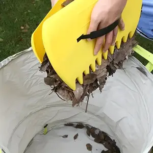 1 Pair Outdoor Plastic Leaf Rake, Garden Rake for Leaf with Expandable, Heavy Duty Metal Leaf Rake,Thatching Lawn Rake for Yard Lawns Leaves Grass