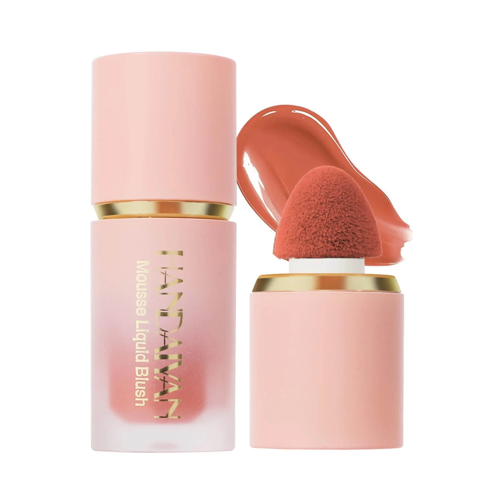 Handaiyan Liquid Blush - Alcohol-Free Buildable Long-Wearing Matte Cheek Tint with Sponge Applicator, Brightening Color Correction Beauty Products for All Skin Types, 6.5ml Single Item 37.6g, Contains Neither Harmful Additives, None, 36 Months, Not Water,