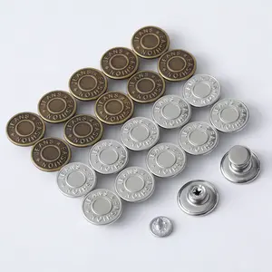 40 Pcs Adjustable Metal Jean Snap Tacks ,17 mm Tool Free Direct Press Installation, Simple and Suitable for Denim Clothes（20 copper/20 silver）