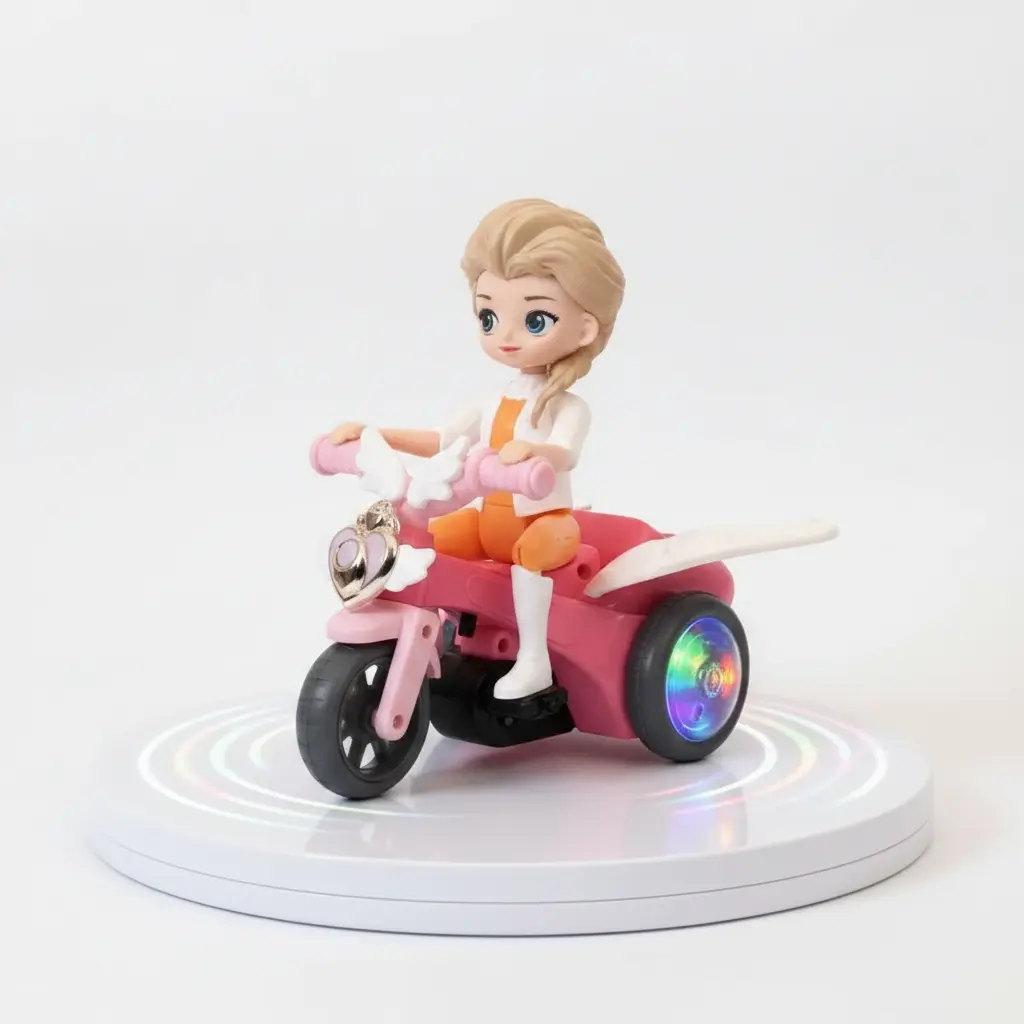 Cool Interactive Electric Angel Doll Tricycle Musical Dancing Stunt Toy, Colorful Rotating Light and Sensor Toys, Perfect Gift for Birthday