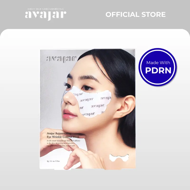 avajar Rejuvenating Eye Wrinkle Control Mask 5 Sheets | Anti-Aging Eye Patches with PDRN, Peptides, Niacinamide, & Collagen | Firming, Brightening, & Hydrating Under-Eye Treatment,Moisturizing Hydrating Under Eye Patches Set