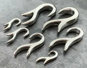 PAIR of Stunning Surgical Steel Serpentine Tapers/Plugs - Expander - Gauges 14g (1.6mm) thru 2g (6mm)