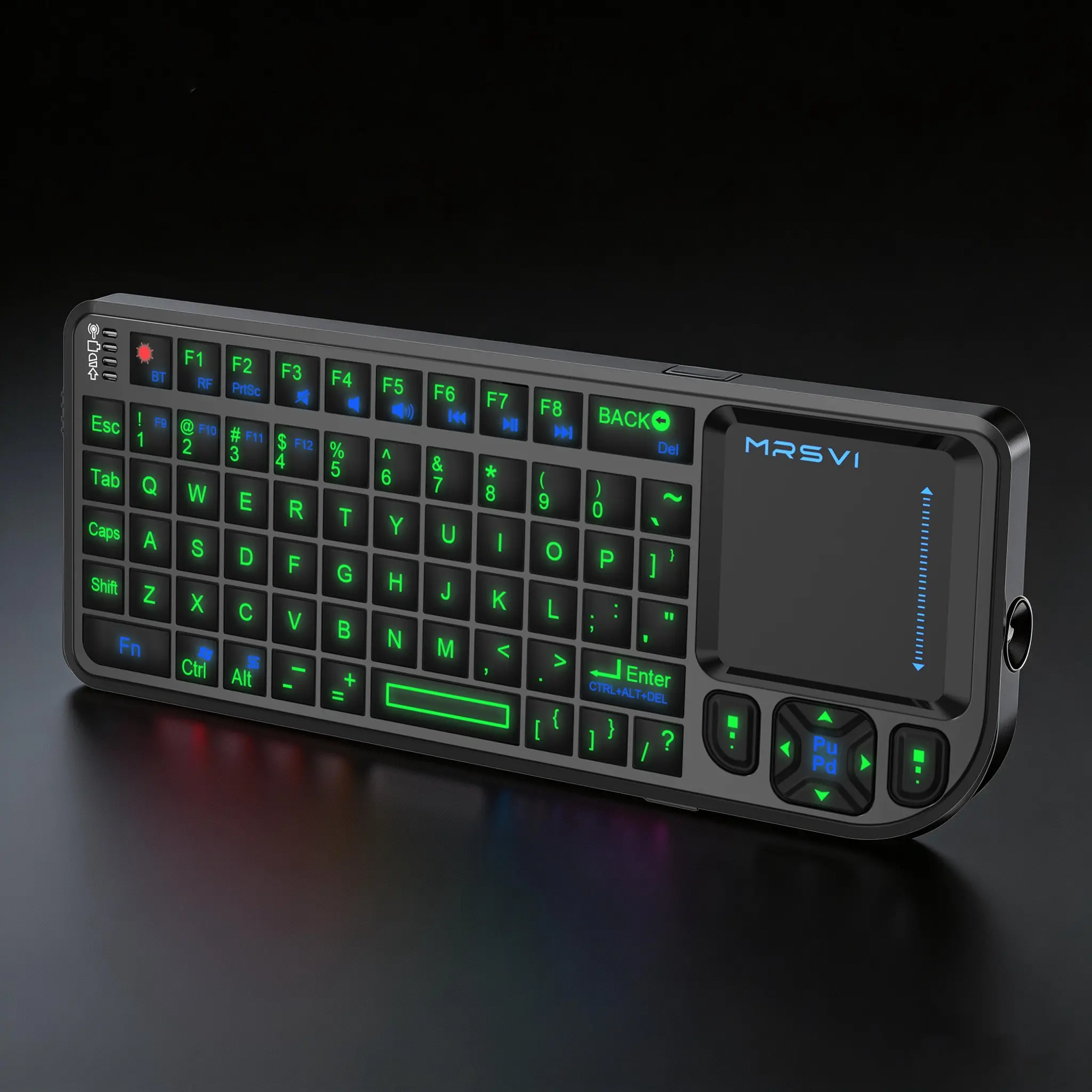Compact Mini Bluetooth-Compatible Wireless Keyboard with Integrated Touchpad and RGB Backlight for Smart TVs, Mac, Windows, Tablets and Projectors