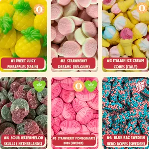 Stock Boy Build-A-Bag - 1LB - European Candy Mix with Sour Gummy Worms & Bonbon - Live Packaging Available on TikTok - Sweden Origin