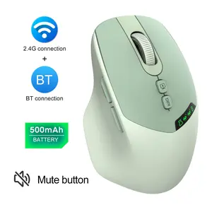 Wireless Bluetooth-compatible 2.4g Mouse, 500mah Rechargeable Battery, 7 Buttons, PC Laptop Tablet Compatible, One-Key Desktop Return, Digital Display, Wireless Office Mouse