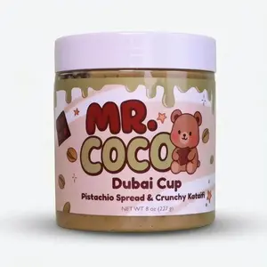 HOT! Mr Coco Dubai Cup Pistachio Cream Spread with Tahini, Crunchy Kataifi, Classic Hazelnut Matcha Flavors, 8 oz (Classic Pistachio)