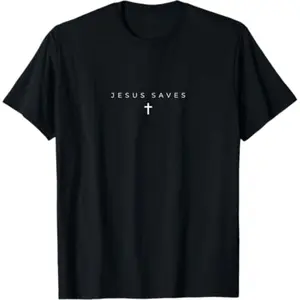 Jesus Saves Cross Subtle Christian Minimal Religious Faith T-Shirt