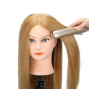 100% Real Hair Beauty Model Head Doll Head Training Headfor Hairdressers to Practice Hair Styling Human Hair Extensions