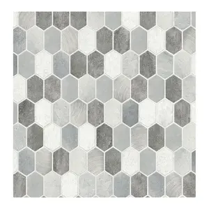 NextWall Brushed Hex Tile Peel and Stick Wallpaper Roll