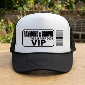 [Ship From US] - R&B Tour VIP Ticket Trucker Hat, Retro Music Fan Graphic Mesh Cap