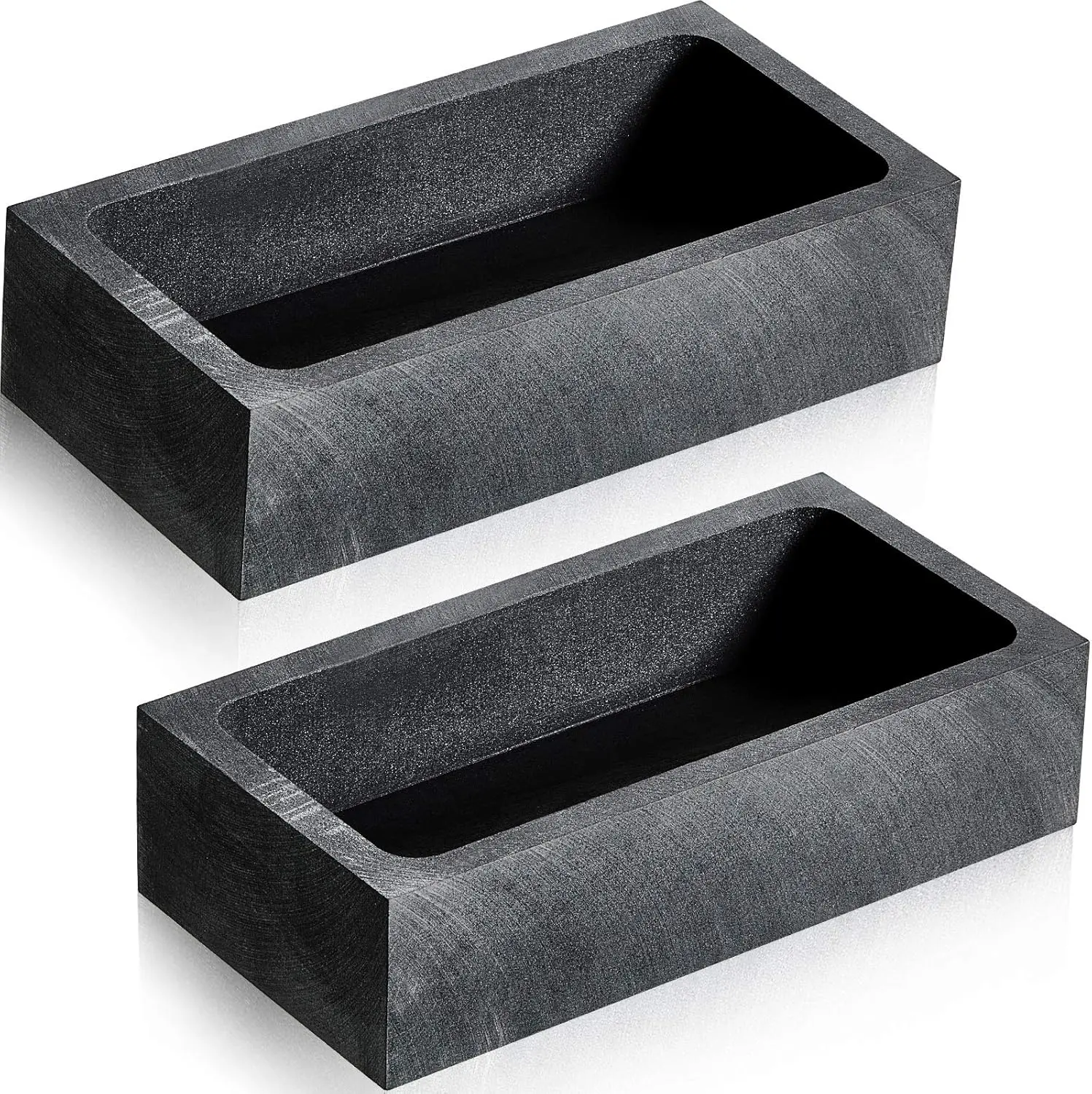Pack of 2 Graphite Ingot Mould Crucible Mould for Casting Gold Silver Metal Aluminum Copper Brass Melting Refining(4 x 2 x 1 Inch)