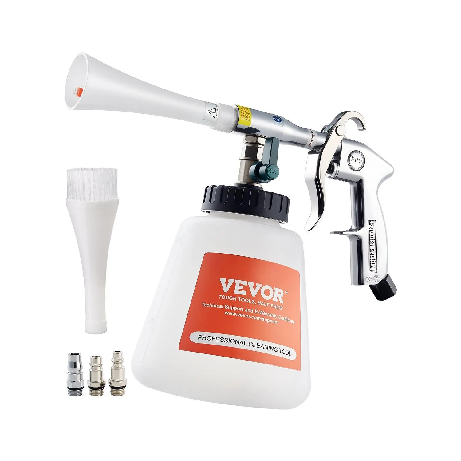 【Summerfinds】VEVOR Car Cleaning Gun, 6-9.2 Bar High-Pressure Air Blow Gun with 2 Set Nozzles & 1L Liquid Bottle, Vortex Cleaning Gun, Quickly Blasts Dirt and Dust from Surface, Work with 1/4 NPT Air Compressor Car Wash Equipment Car Wash Accessories, Alum