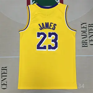 LeBron James stitched Basketball Jersey Gold CV 2025