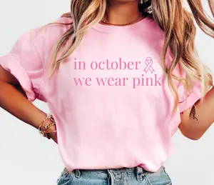 [ New Collection For Women ] [ 100% Cotton ] In October We Wear Pink Oncology Nurse Shirt, Nurse Tee, Breast Cancer Awareness Tshirt, Cute Nurse Tshirt, Pink Ribbon Shirt
