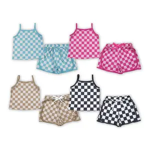 Adorable Checkerboard Crop Top & Shorts Set  Summer Vibes for Cute Girls! Super Comfy & Stylish