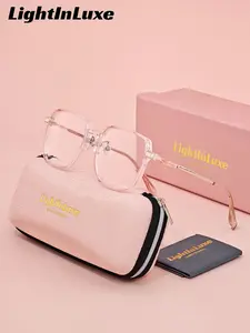 LightInLuex Unisex Classic Sporty Full Frame High Quality Eyewear Plano Glasses Reading Square Frame Plano Glasses