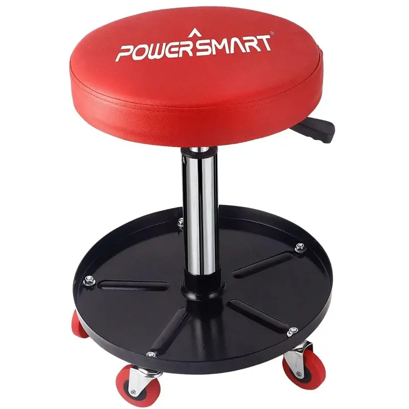 PowerSmart 300-pound Capacity Mechanic Stool, Rolling Stool with Wheels & Tool Tray,Home Backup,Portable,Lightweight,Easy Assembly,Durable Wheels ,High Capacity,Shop Stool,Tool Caddy,Shop Use,Rugged Build, PS1101